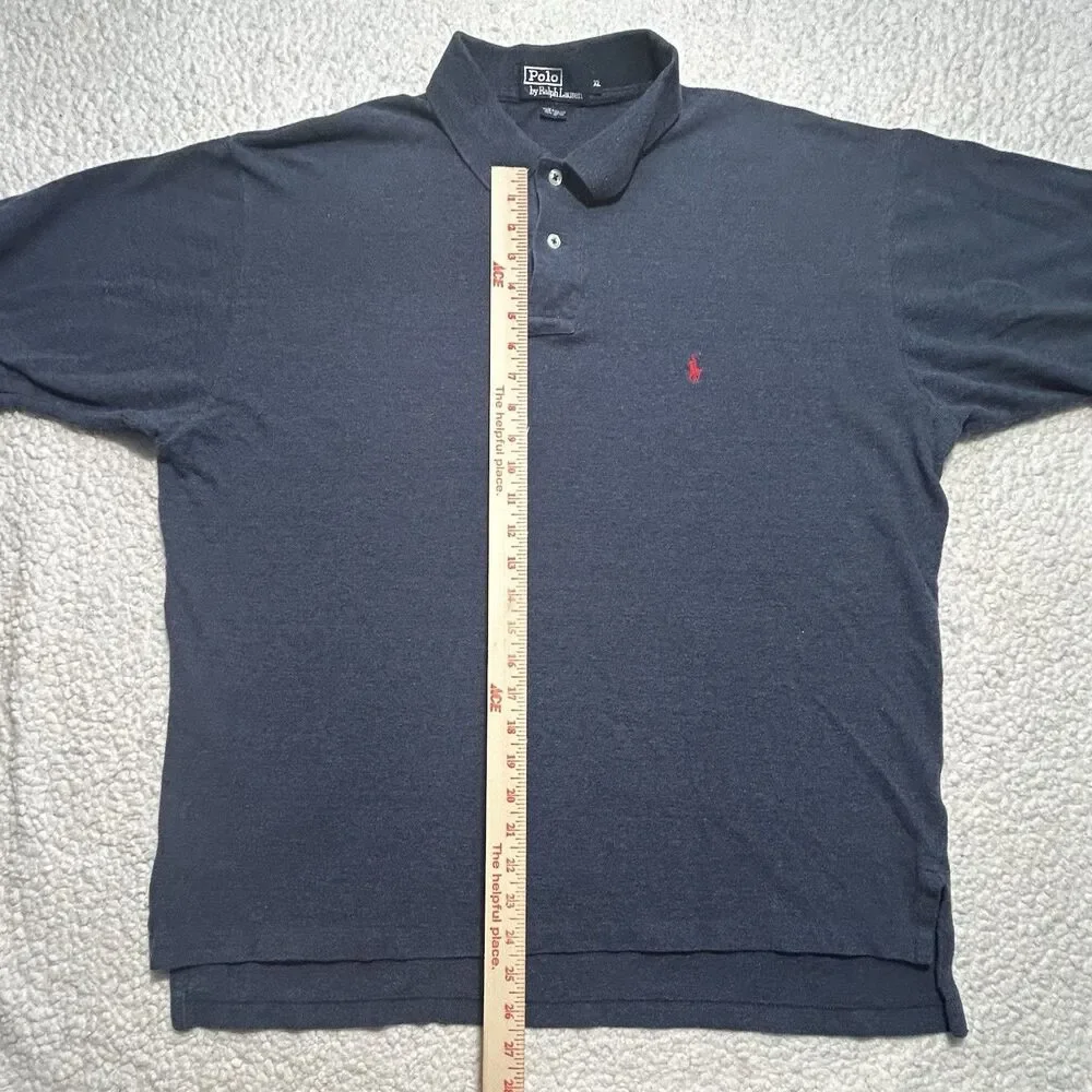 Polo Ralph Lauren Men Shirt Size XL Navy Blue Heather Cotton Short Sleeve Polo
